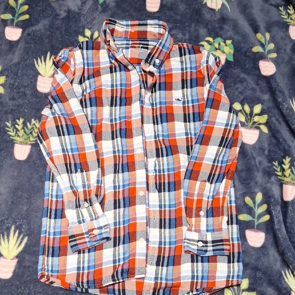 Boys VINEYARD VINES Plaid Shirt - Blue, Red, White